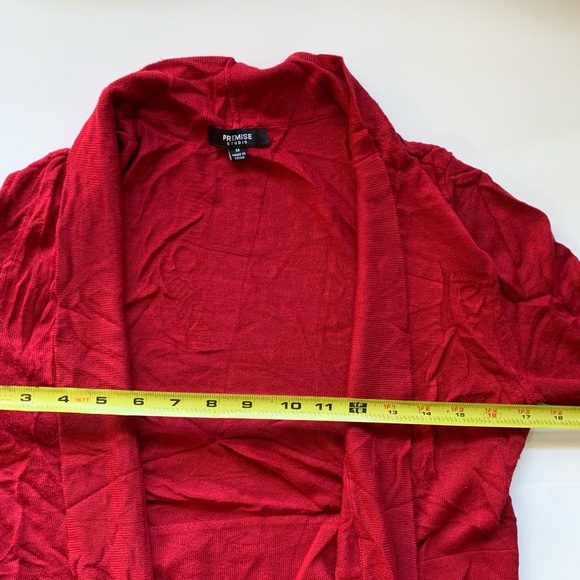 Red Open-Front Cardigan - Picture 3 of 6